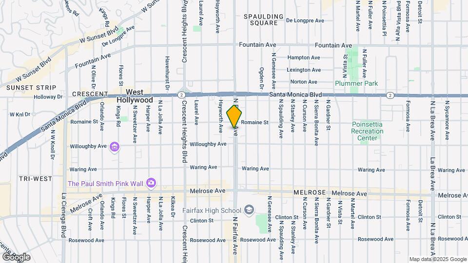 933 N Fairfax Ave Map and Location Details
