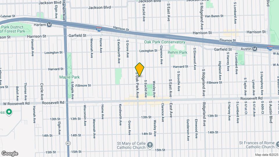 1130 S Oak Park Ave Map and Location Details