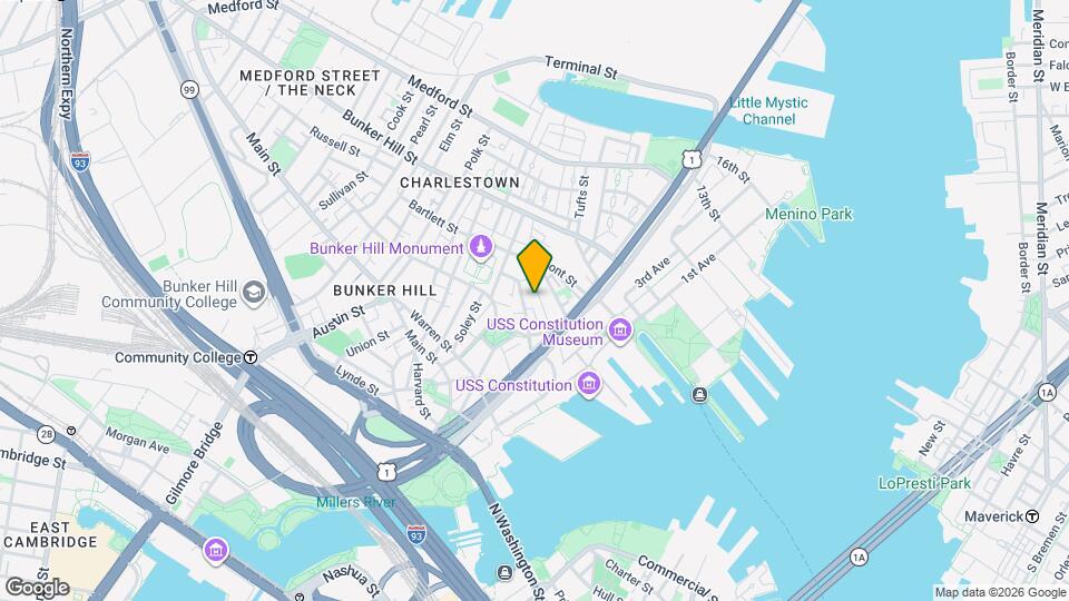 22 Mt Vernon St, Unit 1 Map and Location Details
