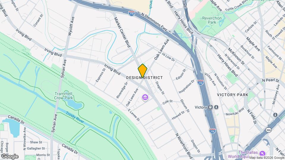 1100 Oak Lawn Ave, Unit 910 Map and Location Details