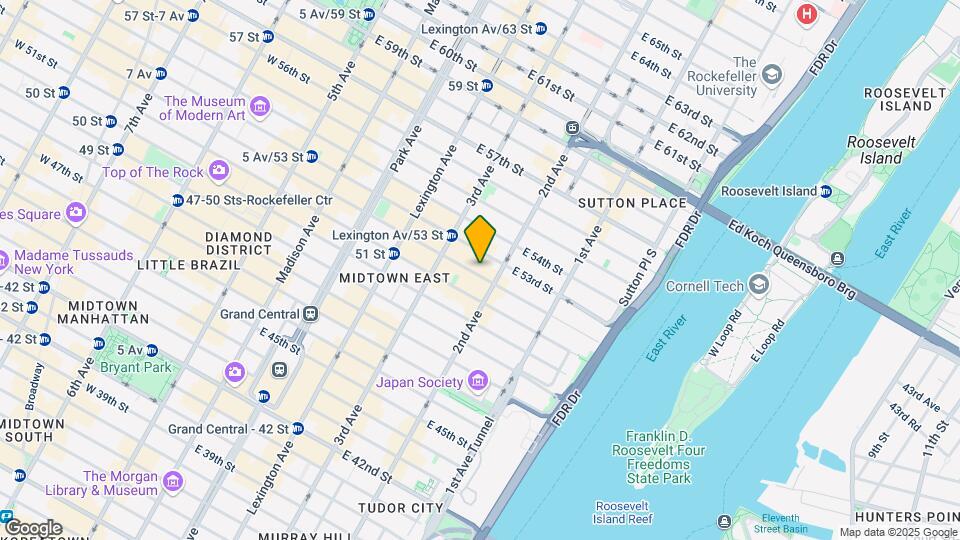 245 E 52nd St Map and Location Details