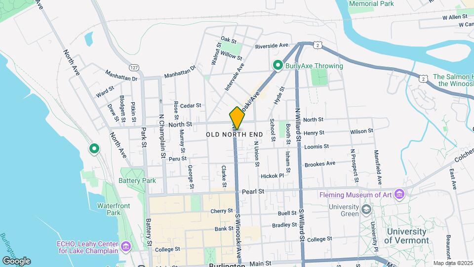 124 N Winooski Ave Map and Location Details