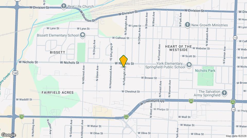 921 N Fulbright Ave Map and Location Details