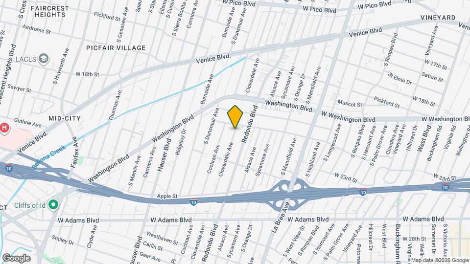 2134 S Cloverdale Ave Map and Location Details