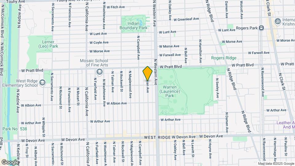 6704 N Artesian Ave, Unit 1N Map and Location Details