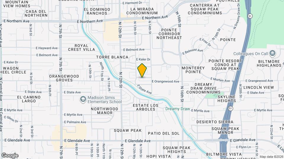 1313 E Vista Ave Map and Location Details