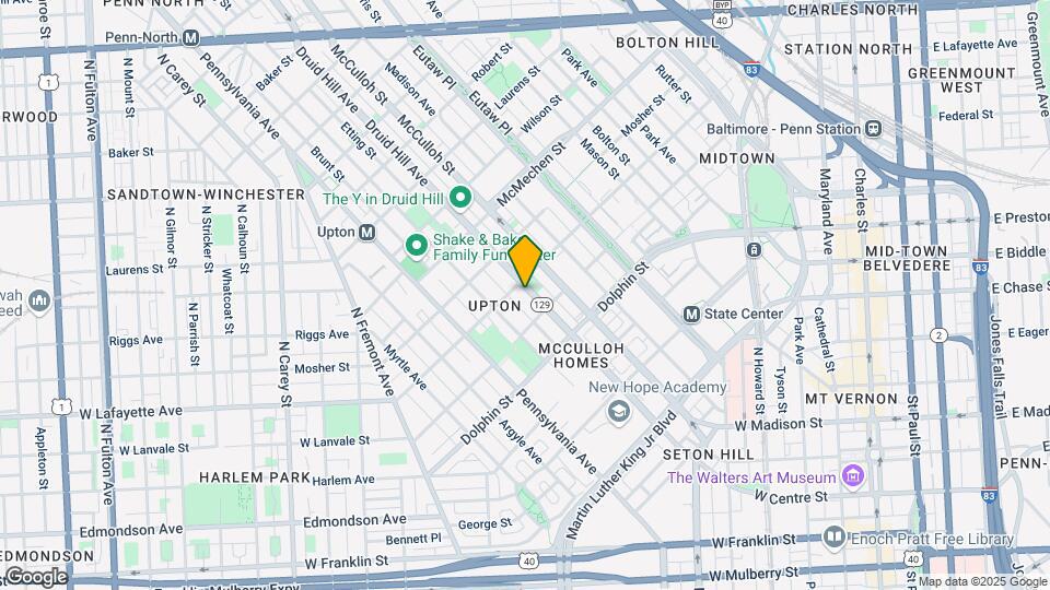 1334 Druid Hill Ave Map and Location Details