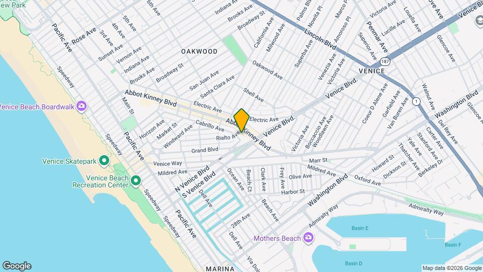 1605 Cabrillo Ave Map and Location Details