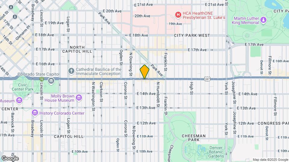 1210 E Colfax Ave Map and Location Details