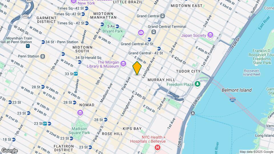 115 E 36th St Mapa y Detalles de la Ubicación