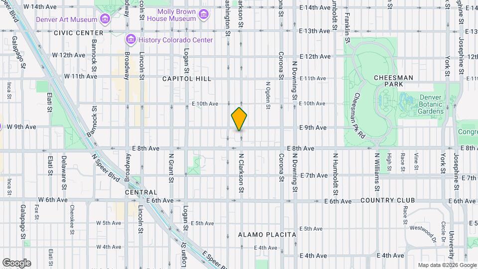 851 N Clarkson St Mapa y Detalles de la Ubicación