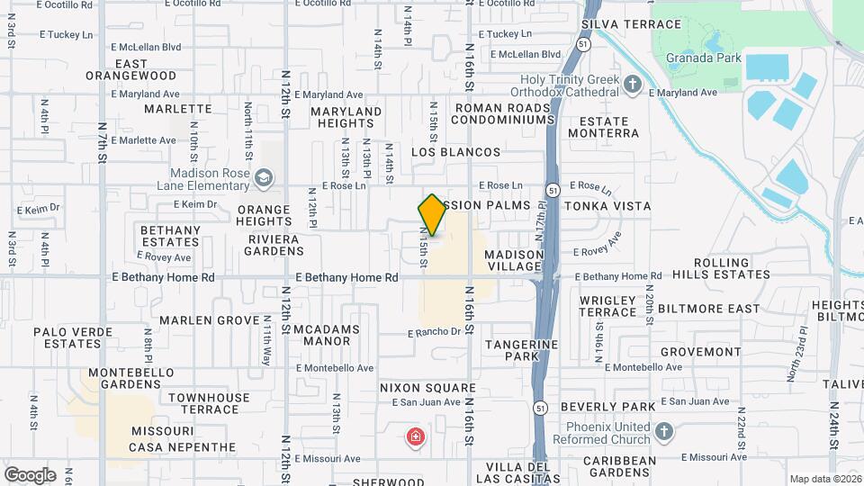 1504 E Rovey Ave Map and Location Details