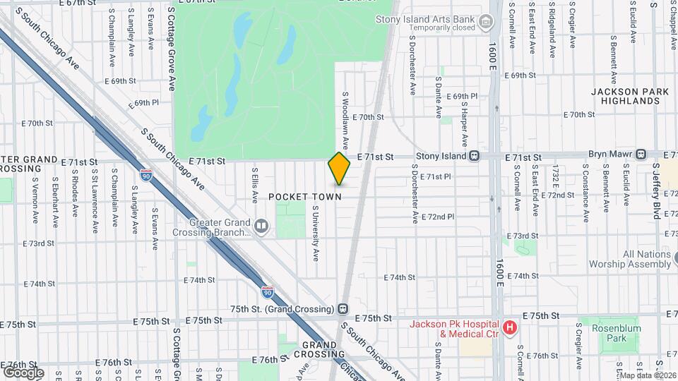 7147 S Woodlawn Ave Map and Location Details