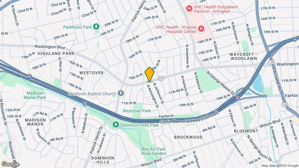 1217 N Kensington St Map and Location Details