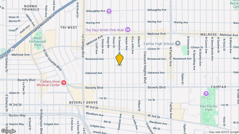 429 N Sweetzer Ave Map and Location Details