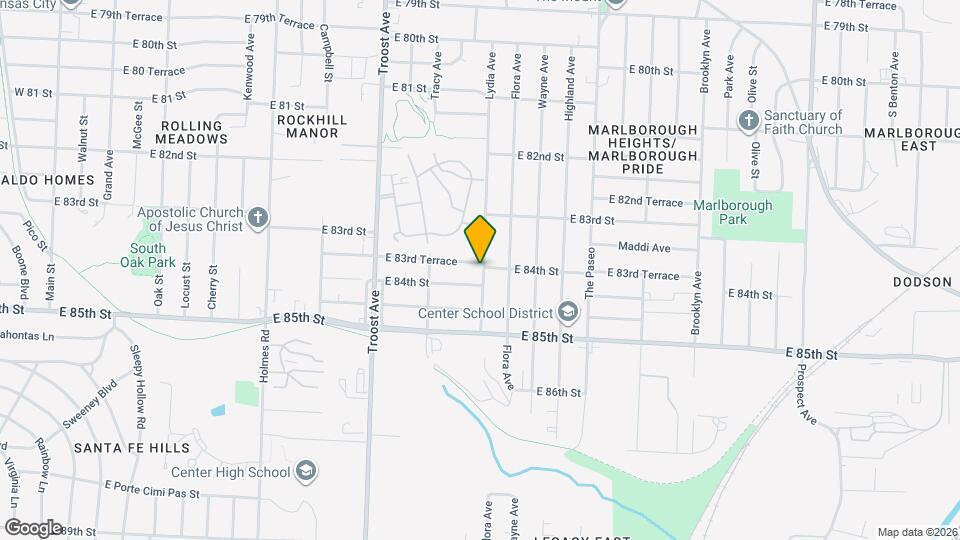 1345 E 83rd Terrace Map and Location Details