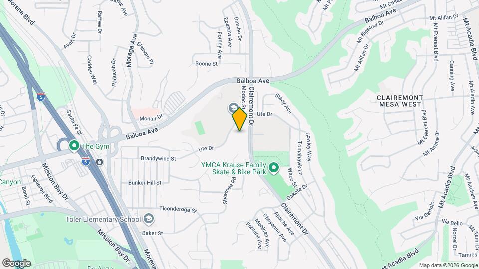 3664 Clairemont Dr Map and Location Details