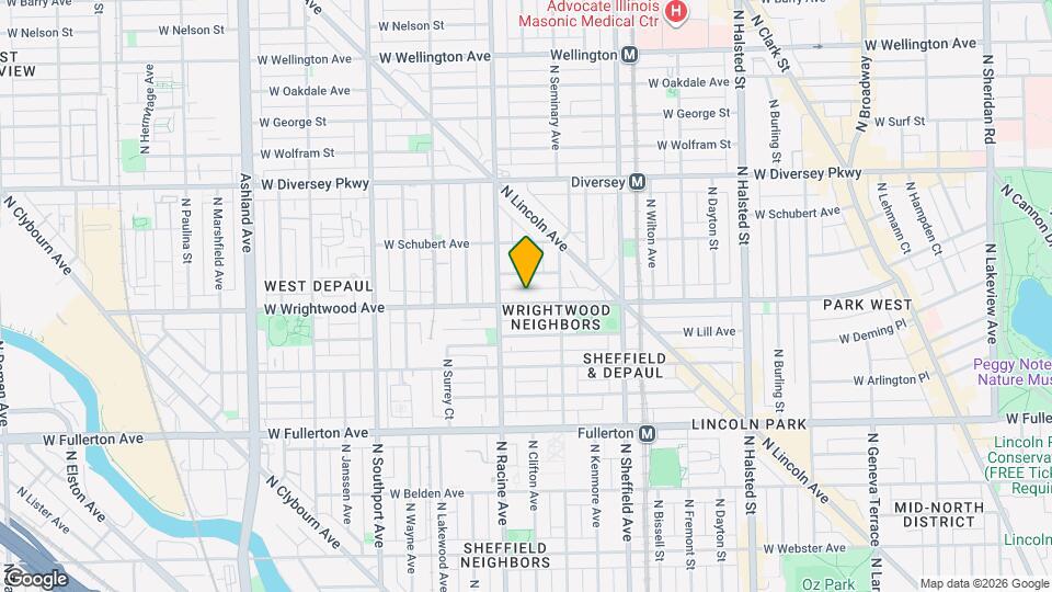 1132 W Wrightwood Ave Map and Location Details