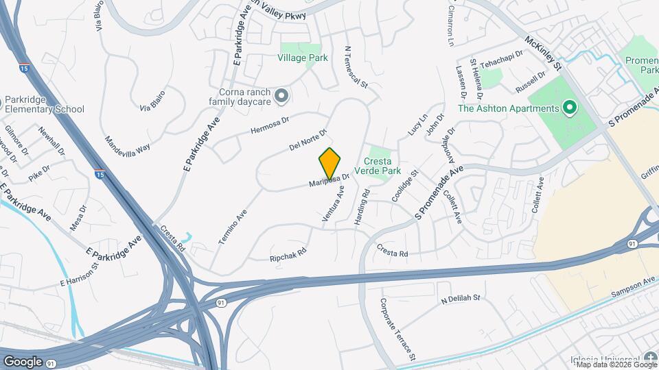 1526 Mariposa Dr Map and Location Details