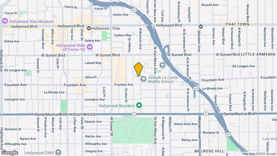 1323 N Bronson Ave Mapa y Detalles de la Ubicación