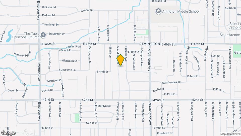 4405 N Audubon Rd Map and Location Details