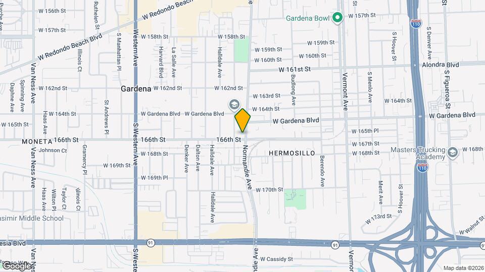 16529 Normandie Ave Mapa y Detalles de la Ubicación