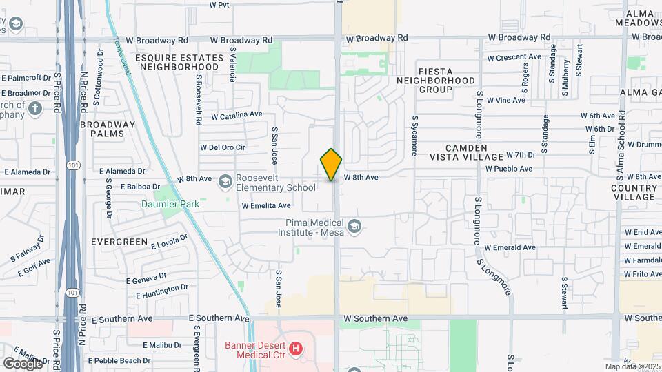 830 S Dobson Rd Map and Location Details