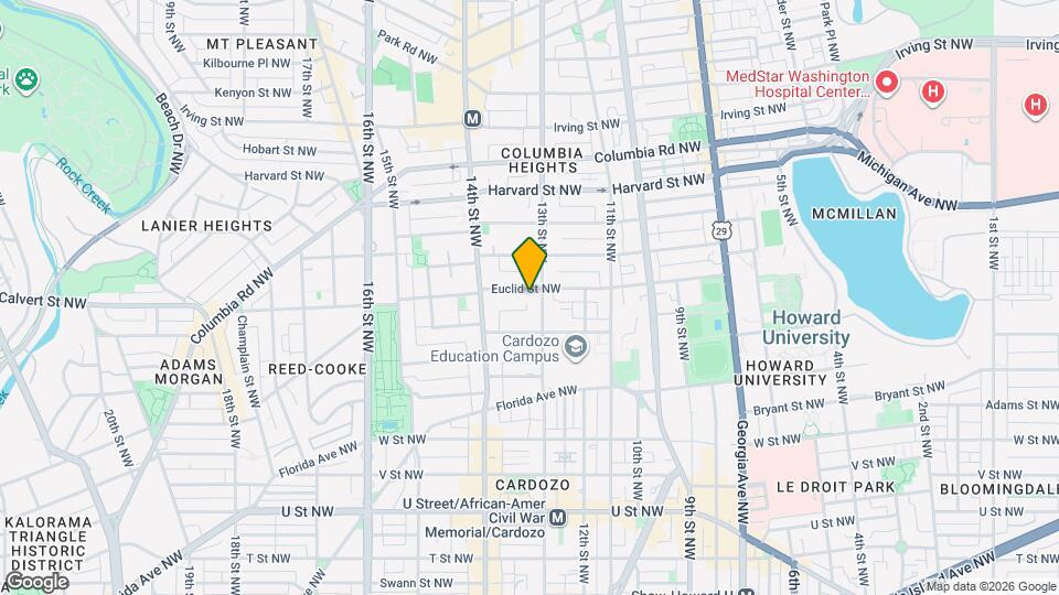1306 Euclid St NW Map and Location Details