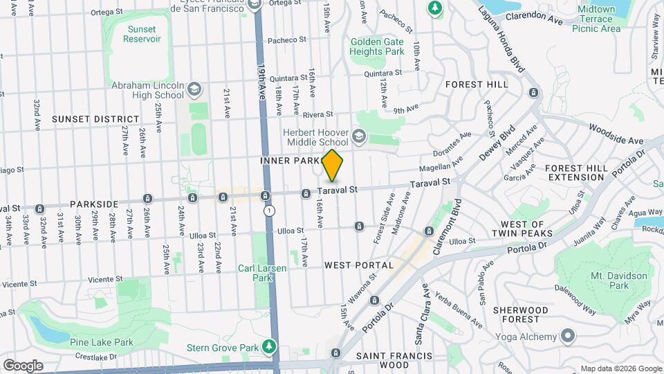 512-514-514 Taraval St Mapa y Detalles de la Ubicación