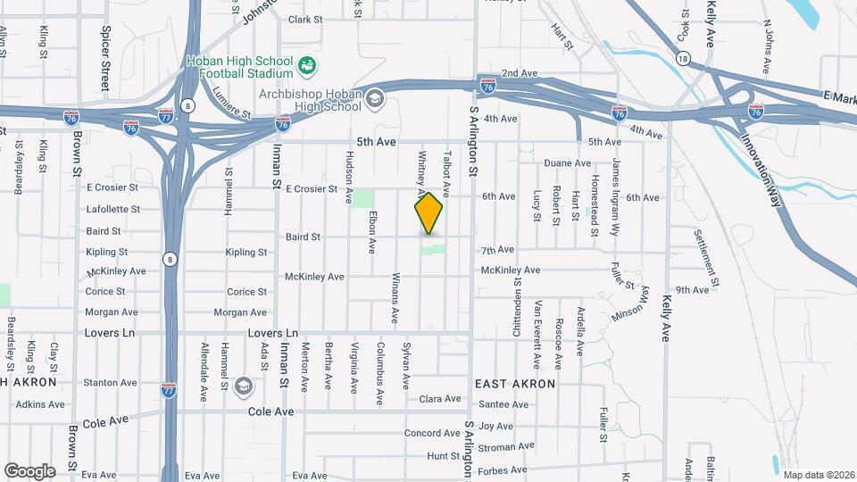 990 Baird St Map and Location Details