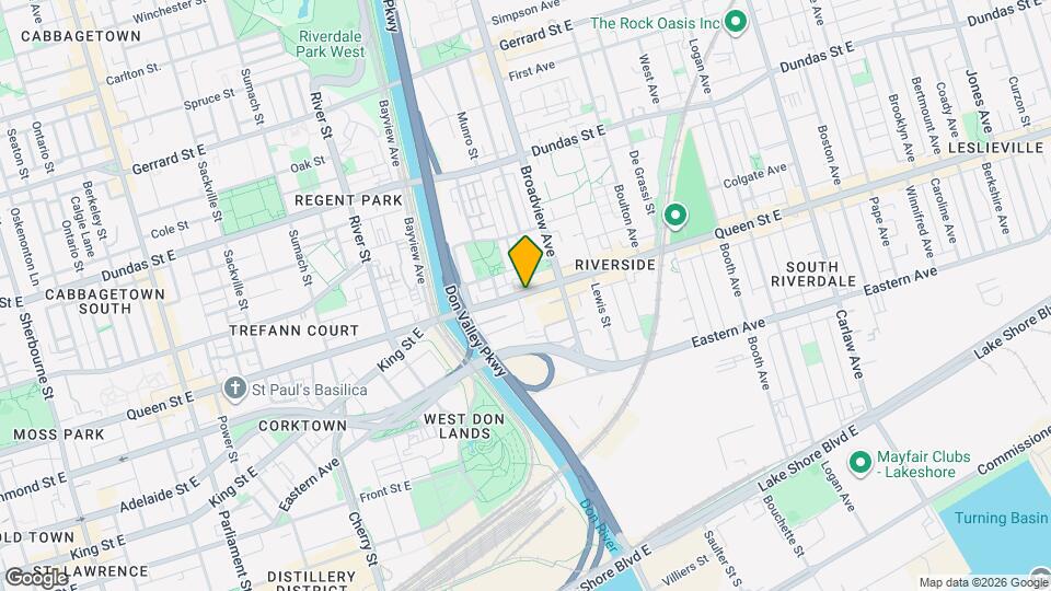665 Queen St E Map and Location Details