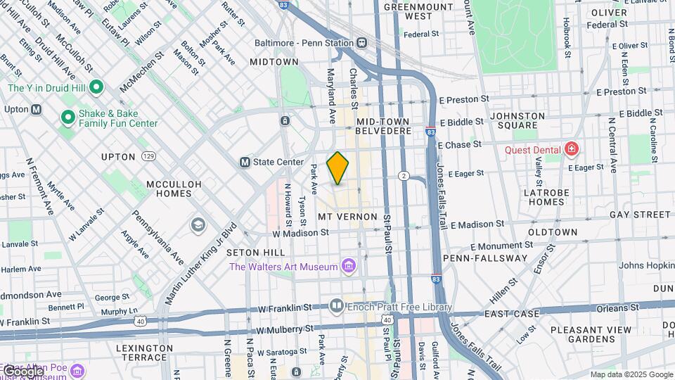 915 Cathedral St, Unit 4 Mapa y Detalles de la Ubicación