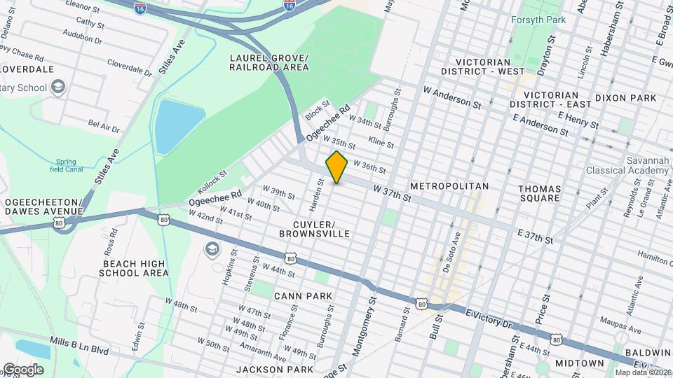 630 W 38th St Map and Location Details