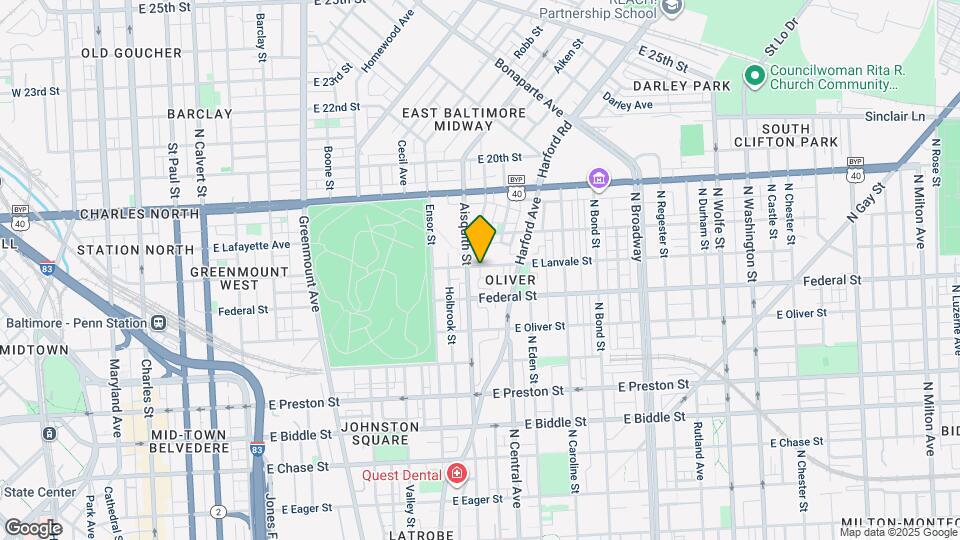 1207 E Lanvale St Map and Location Details