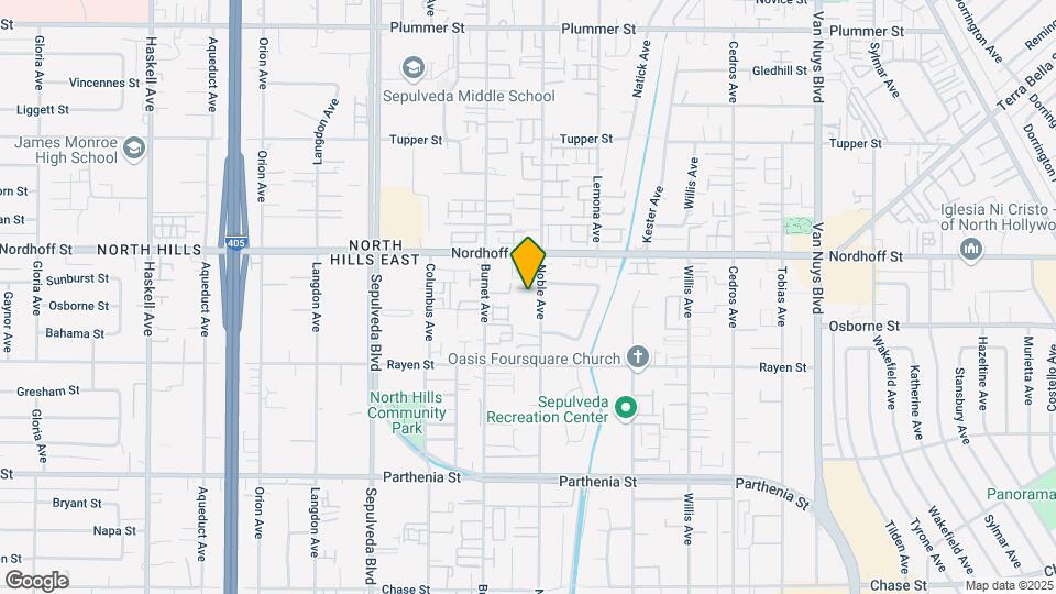 9019 Noble Ave Map and Location Details