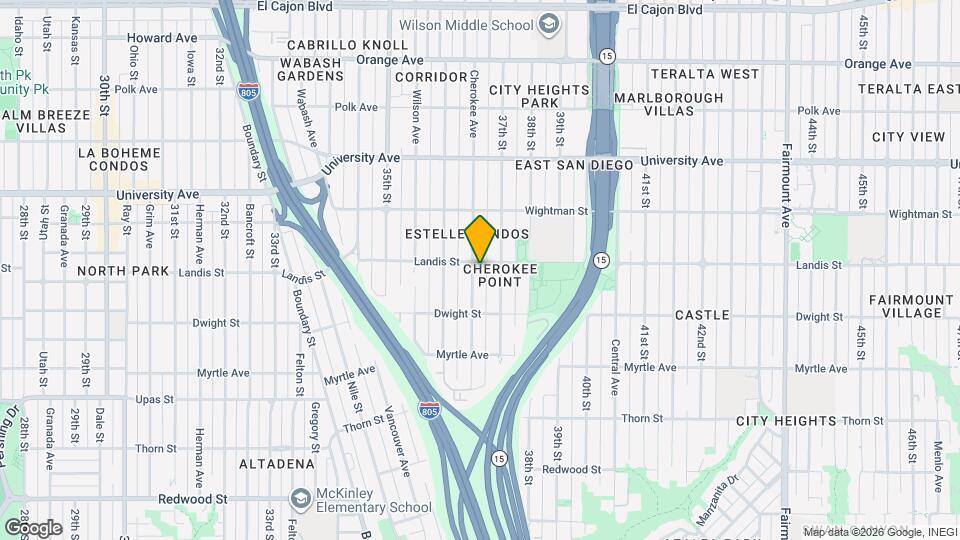 3687 Cherokee Ave Mapa y Detalles de la Ubicación