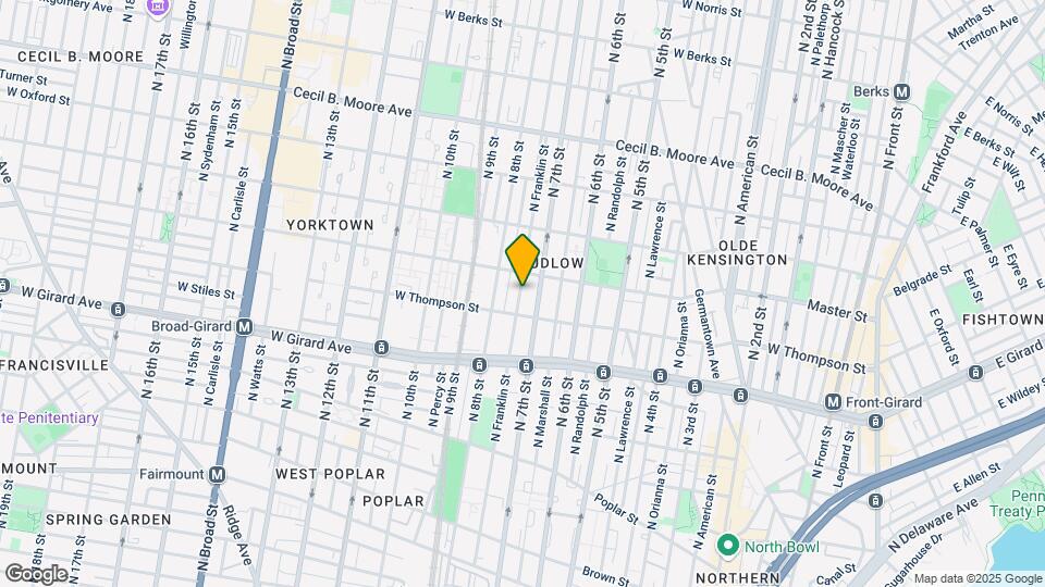 1327 N Franklin St Map and Location Details