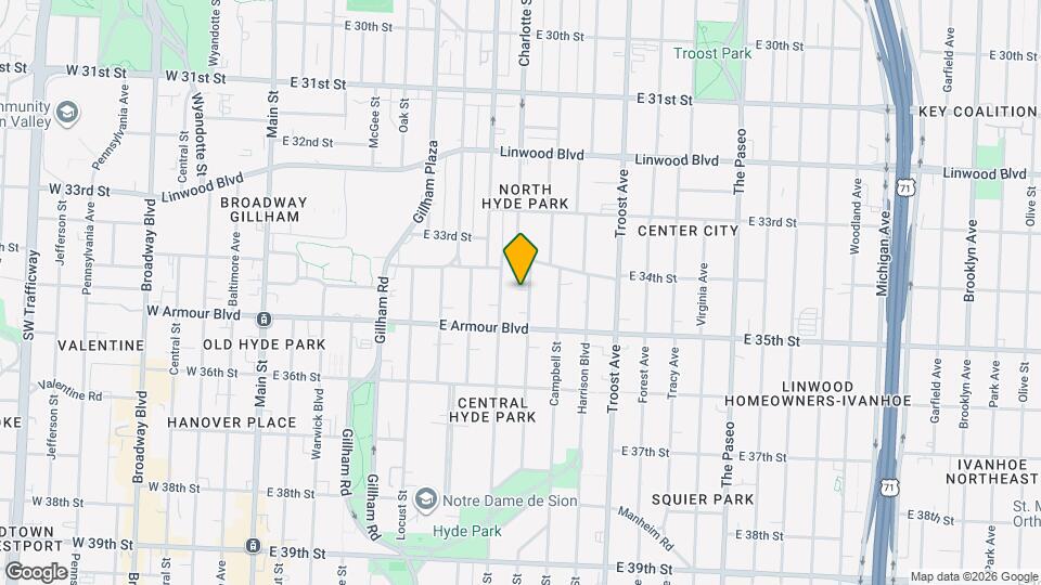 3428 Charlotte, Unit Apt 1 Map and Location Details