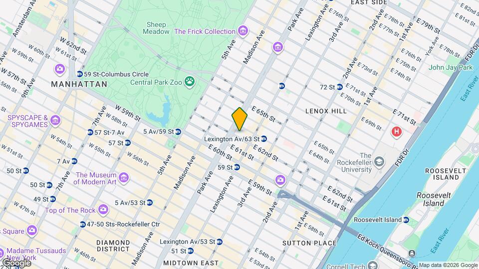 115 E 62nd St Map and Location Details
