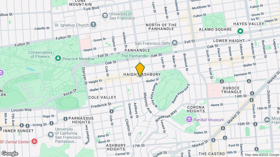 1227 Masonic Ave Mapa y Detalles de la Ubicación
