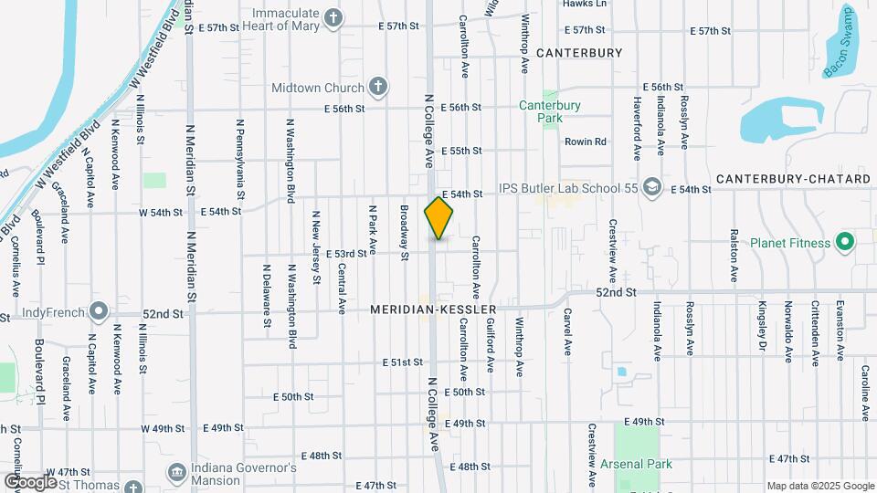 5303 N College Ave Map and Location Details