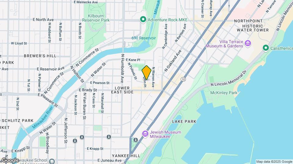 1736 N Arlington Pl, Unit Upper Map and Location Details