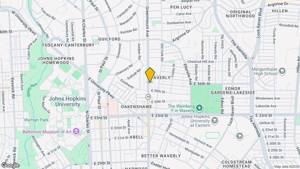 3529 Greenmount Ave Map and Location Details