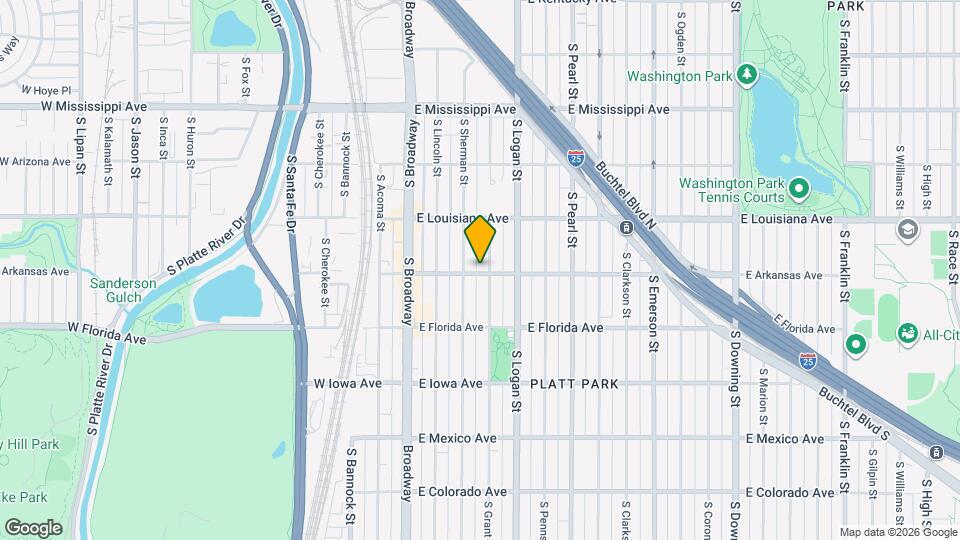 1393 S Grant St Map and Location Details