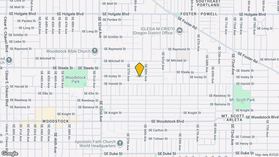 5846 SE Insley St Map and Location Details