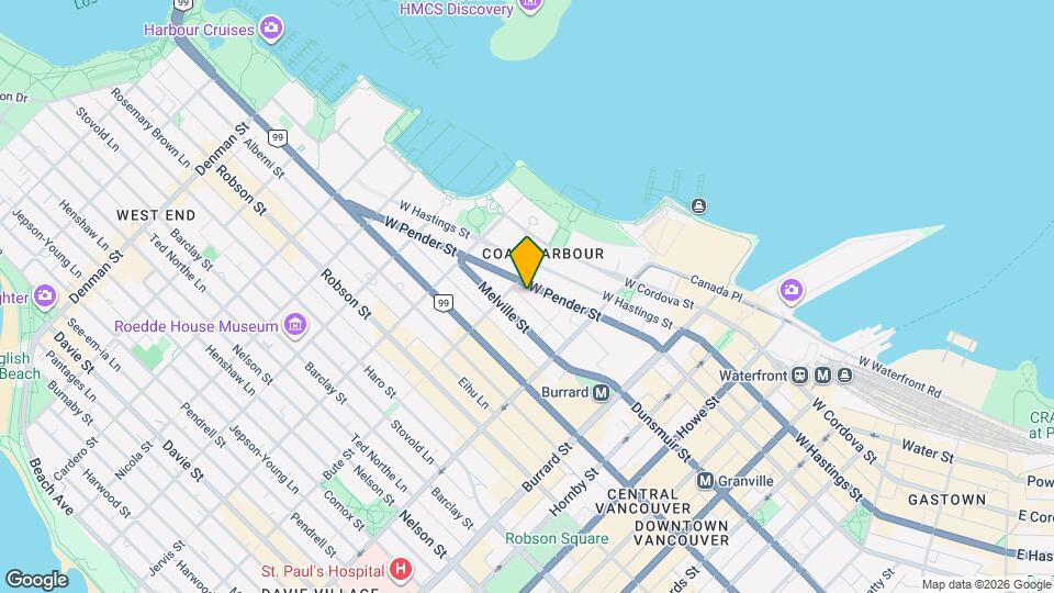 1188 W Pender St Map and Location Details