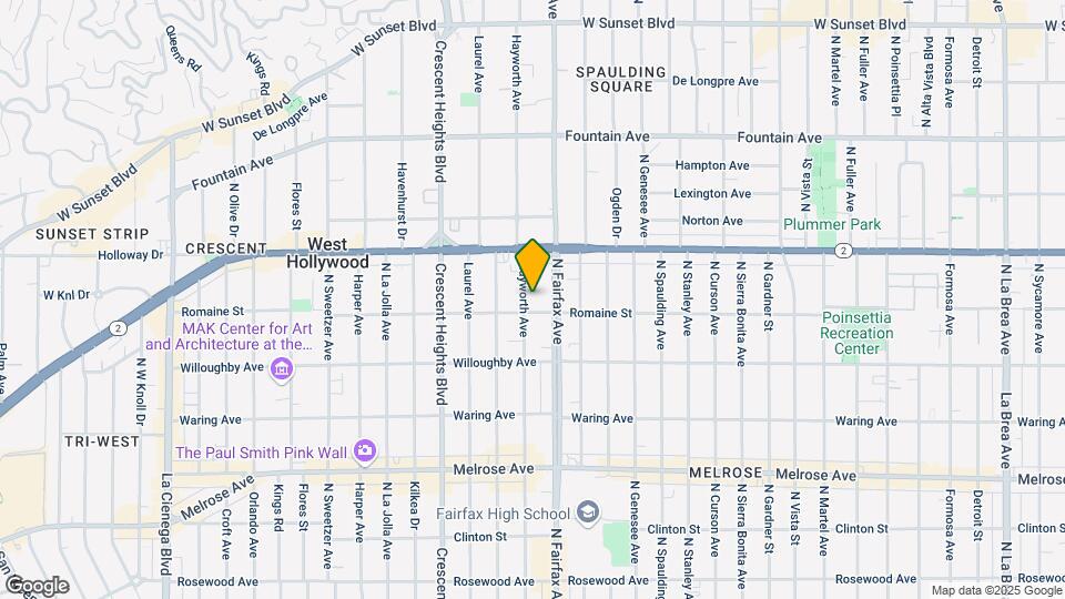 1014 N Hayworth Ave Map and Location Details