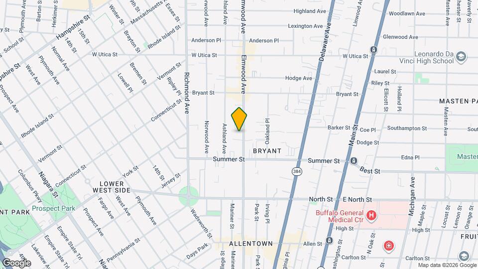 344 Elmwood Ave Map and Location Details