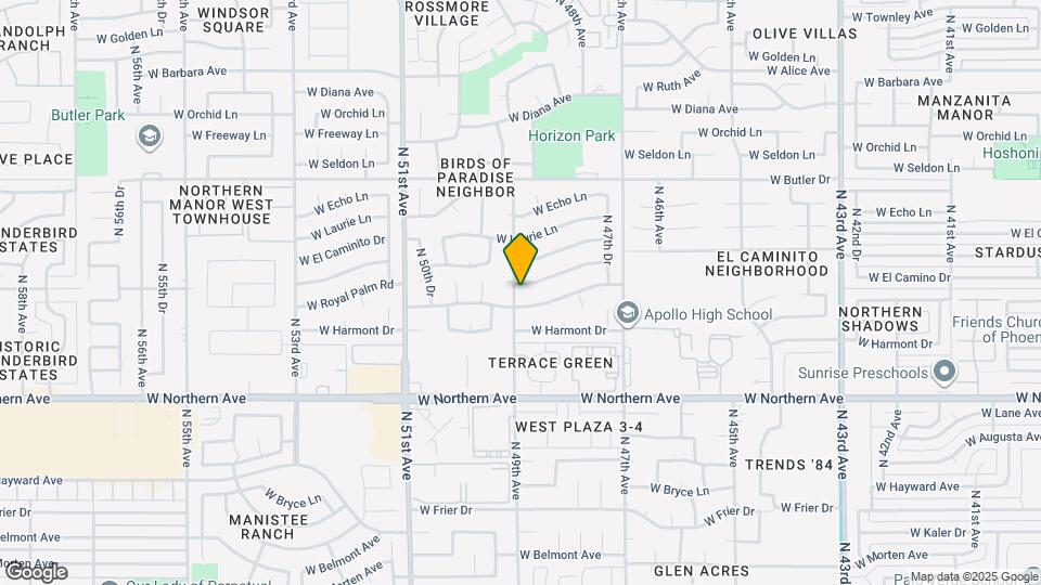 4845 W Las Palmaritas Dr Map and Location Details