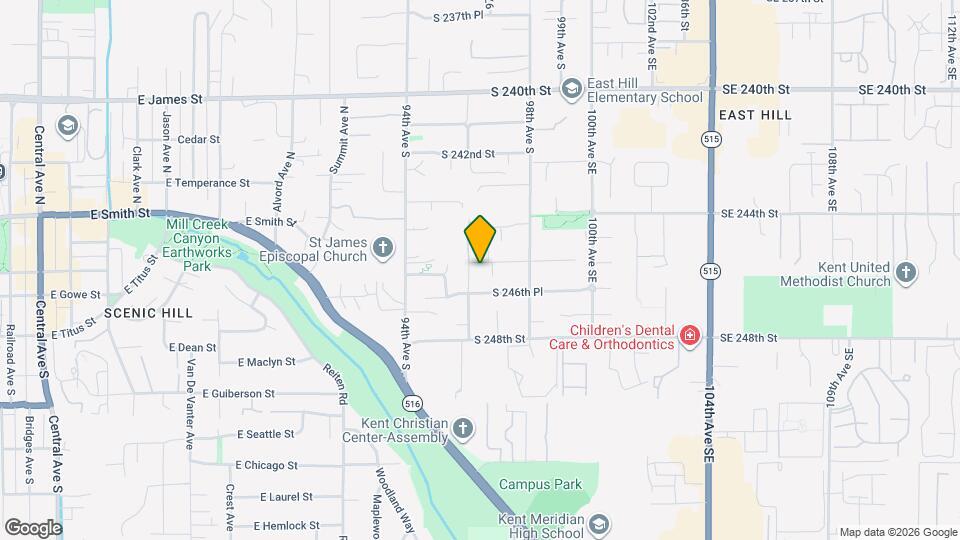 9613 S 245th Pl Map and Location Details